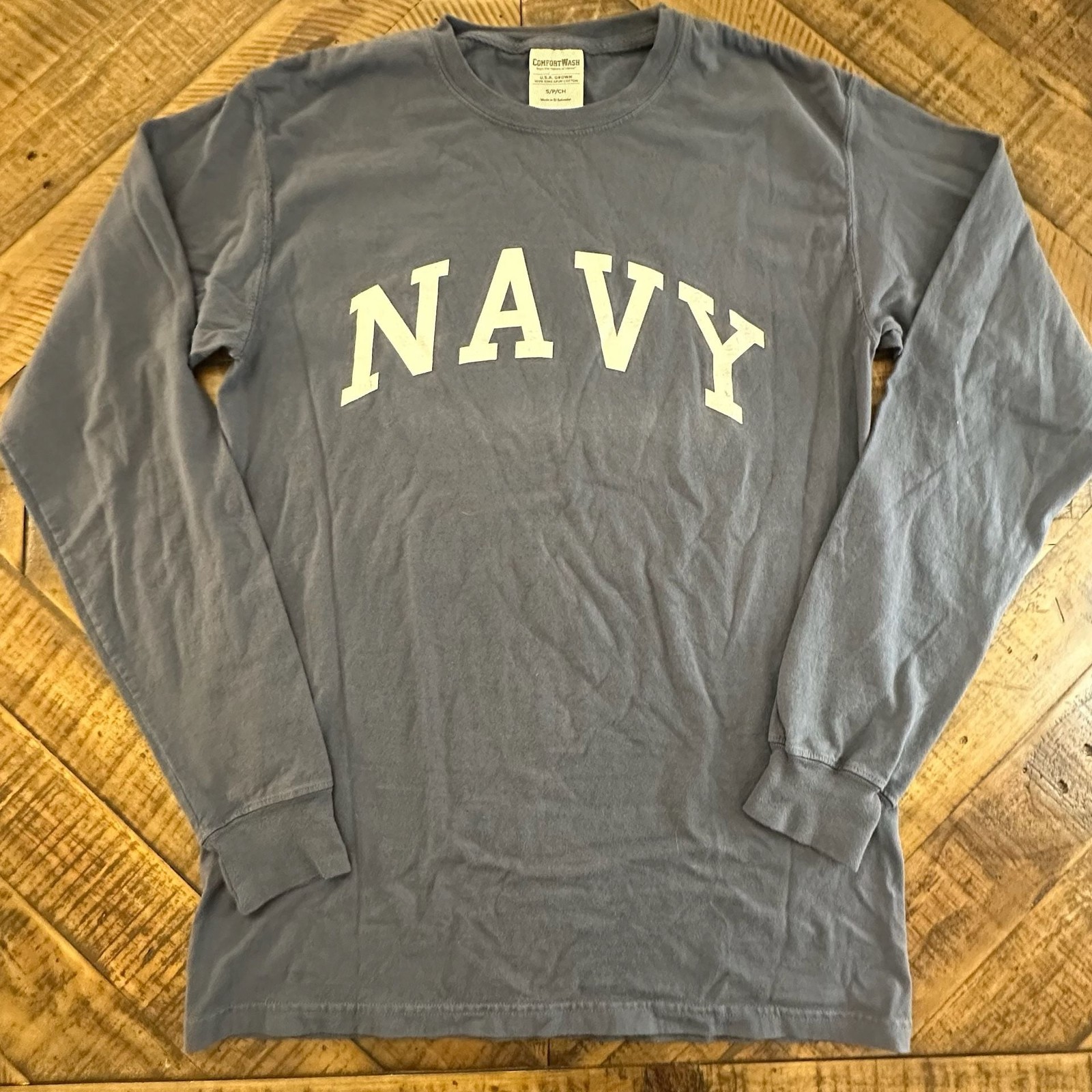 ComfortWash US Naval Academy Navy Arch Logo Long Sleeve T-Shirt