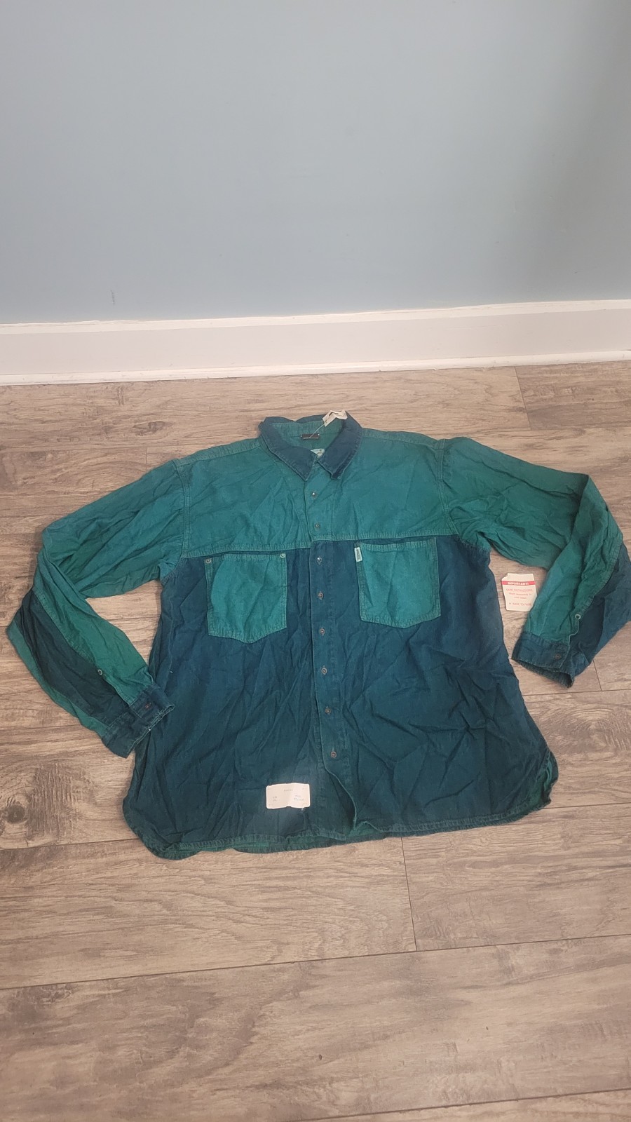 Vintage Sunrider Shades Shirt 3XL Made in Canada Green Button-Up NWT Minor Stain