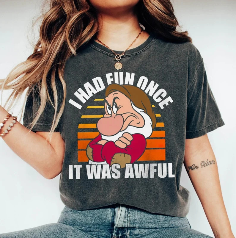 Snow White Grumpy Shirt, I Had Fun Once It Was Awful T-shirt