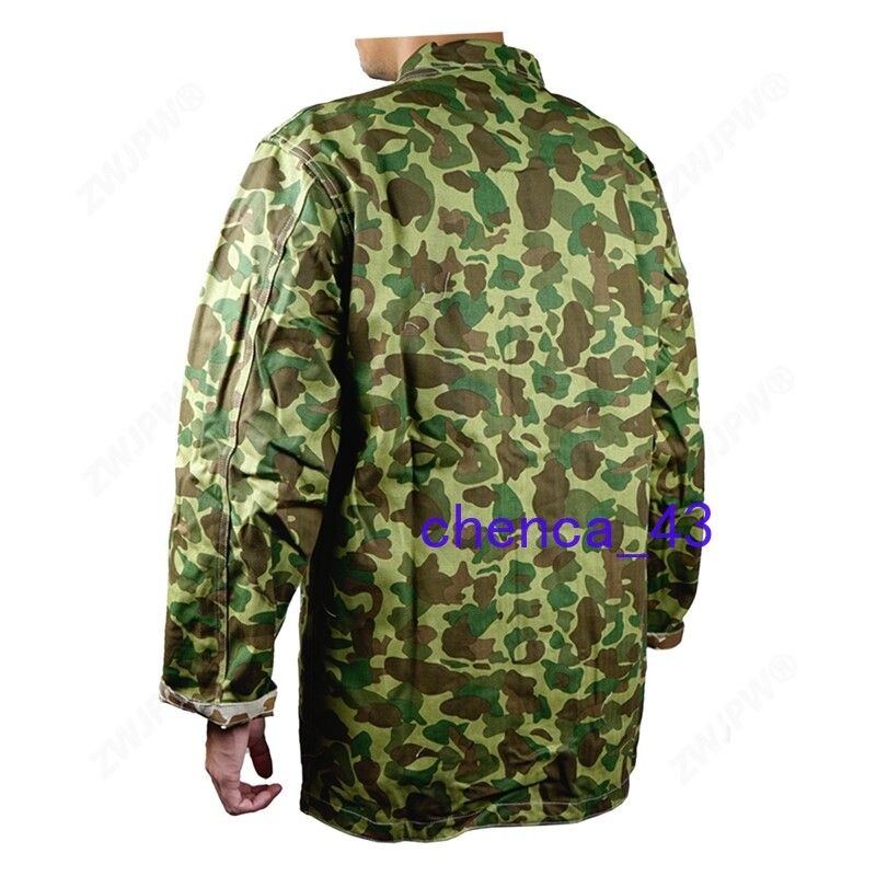 WWII US Army Solider USMC Pacific Camo Jacket Cotton Reversible Coat Casual Tops