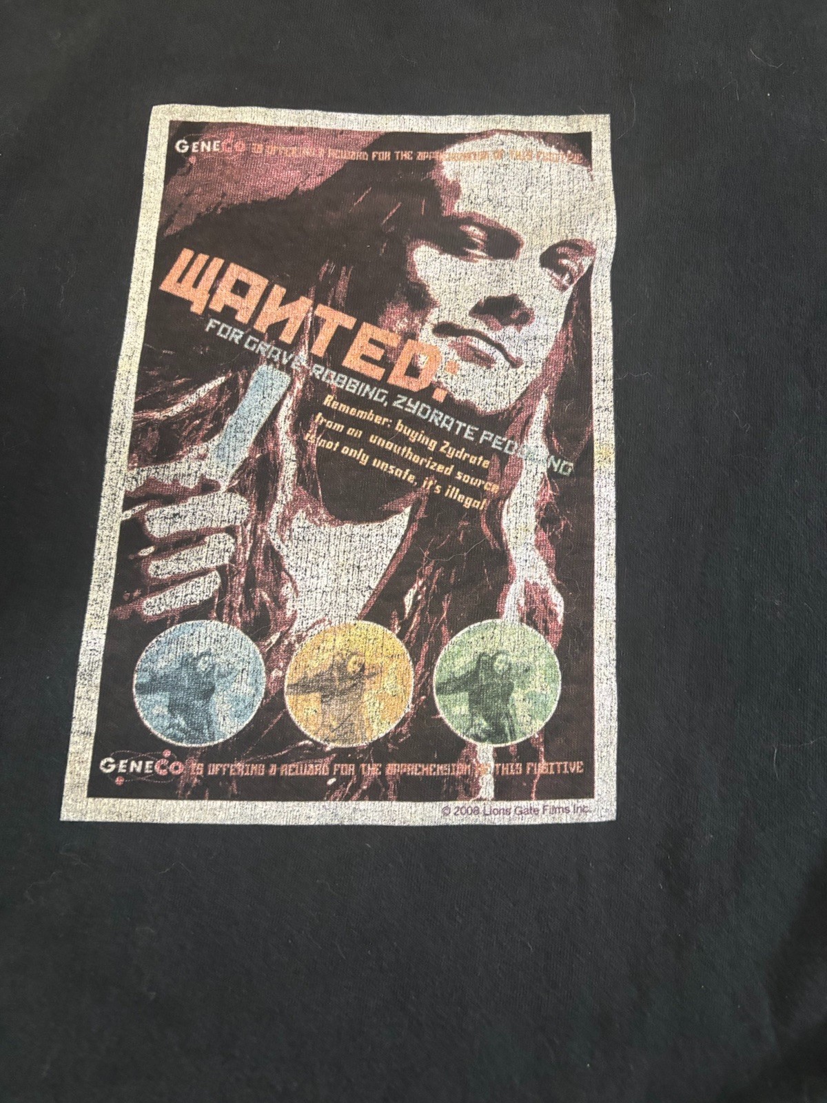 Wanted For Grave Robbing Zyorate Peddling Repo! The Genetic Opera 2008 Black Tee
