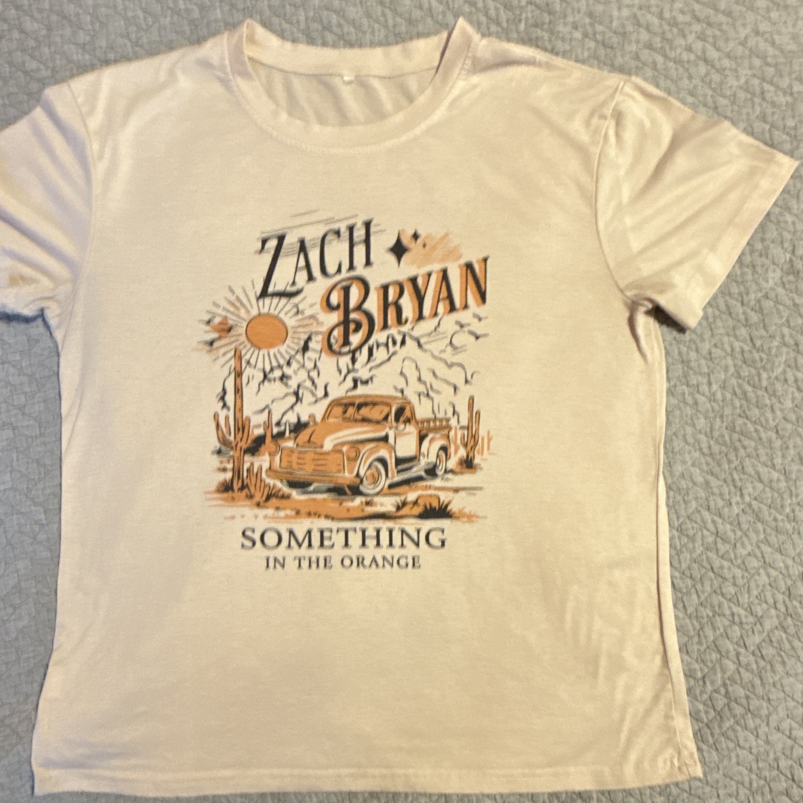 Zach Bryan Something in the Orange Graphic Crew Neck Polyester Blend Tee XL