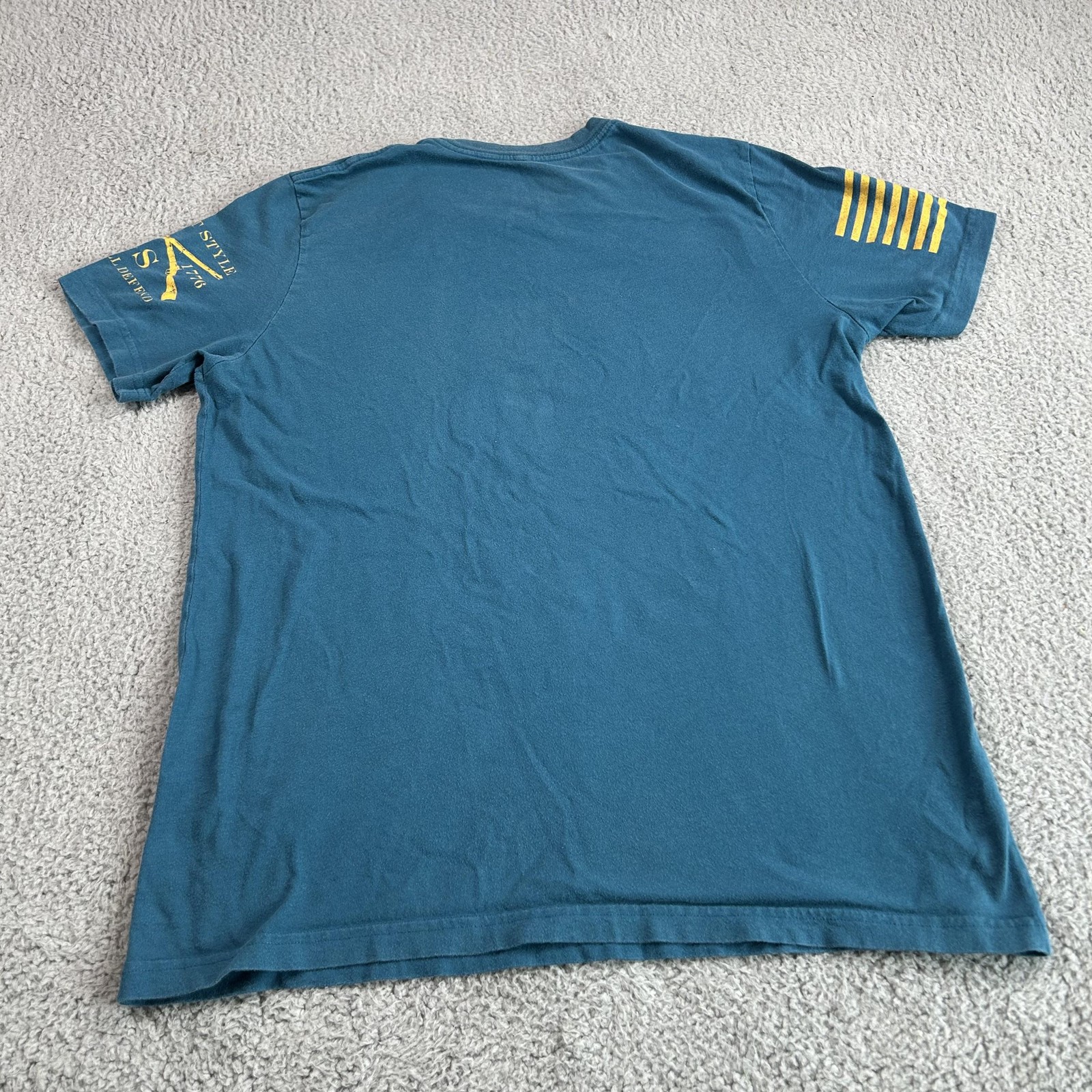 Grunt Style Shirt Mens Large Teal Fly Atomic Airlines Graphic Short Sleeve Tee