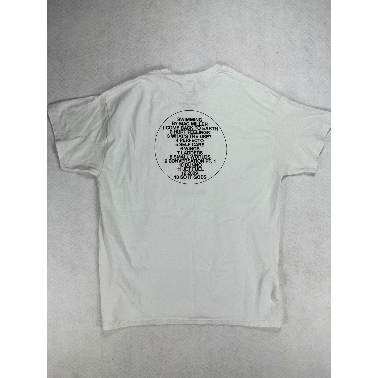 Mac Miller Swimming Album Graphic T-Shirt White Mens Large Tracklist