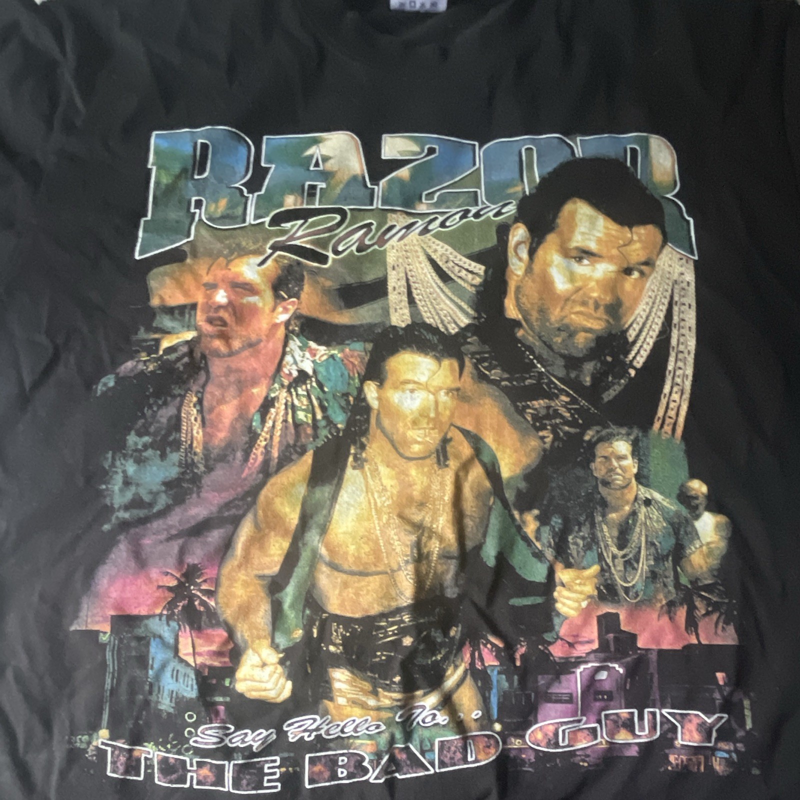 SHAKA Wear Super Max Heavy Razor Ramon Wrestling Graphic Tee Black XL