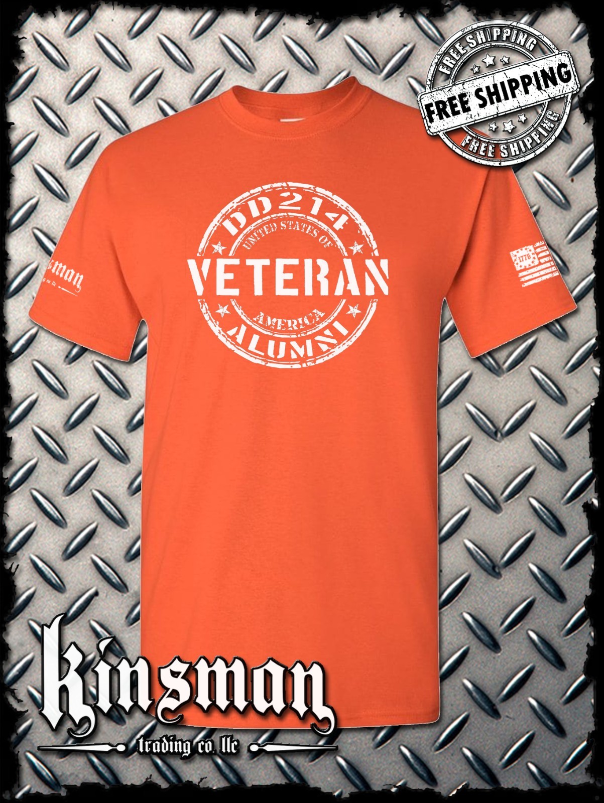 DD214 Alumni Veteran USA Flag Military T-Shirt Army Marines Navy Air Force