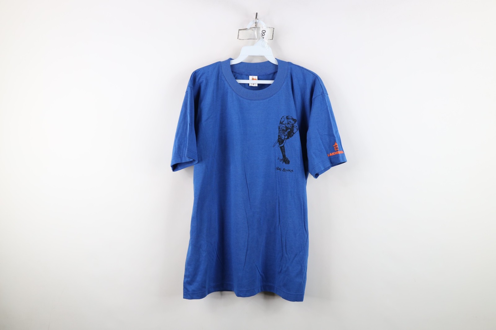 Vintage 90s Y2K Streetwear Mens Large Sri Lanka Elephant Short Sleeve T-Shirt