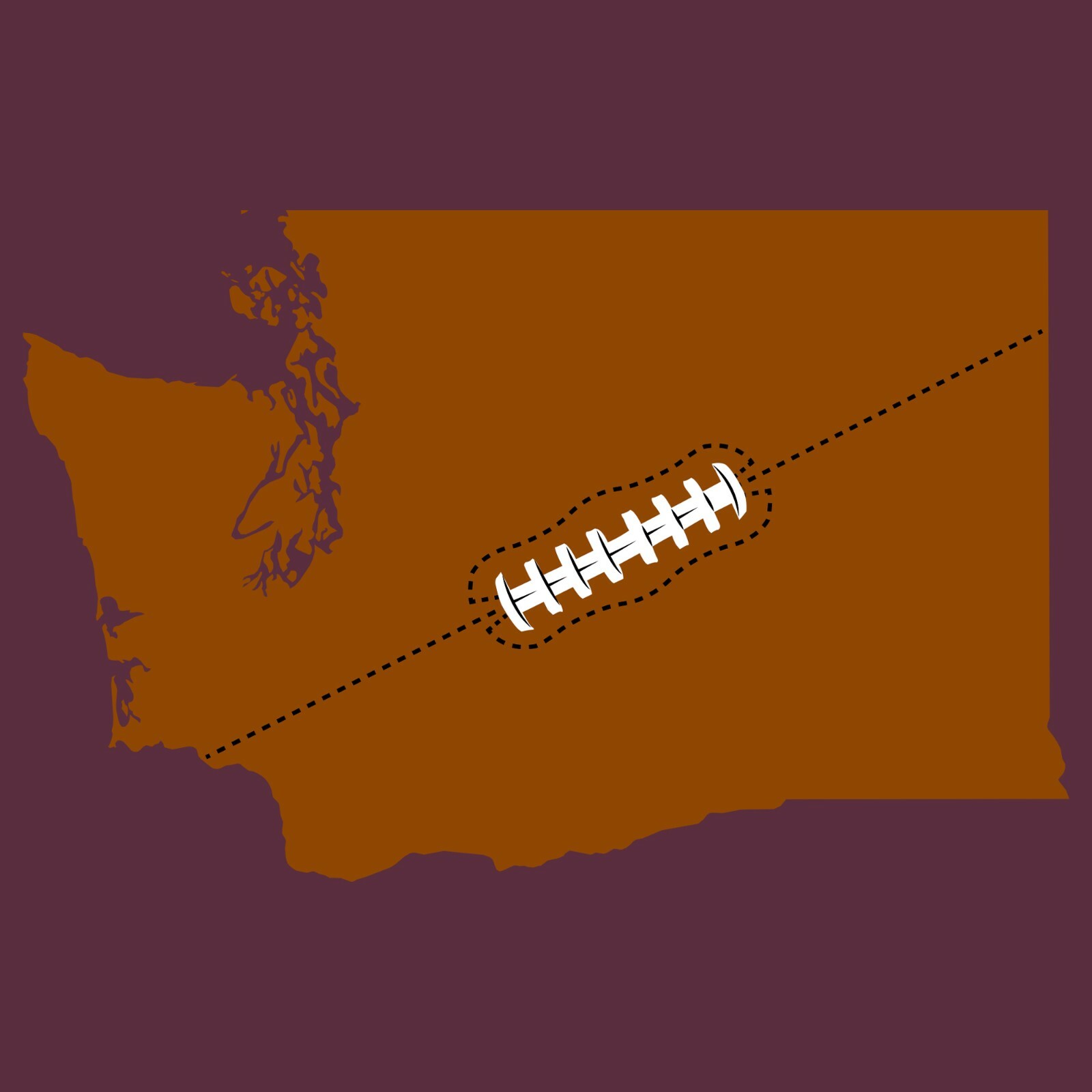 Washington Football State Shape – Hometown Pride T Shirt – Maroon