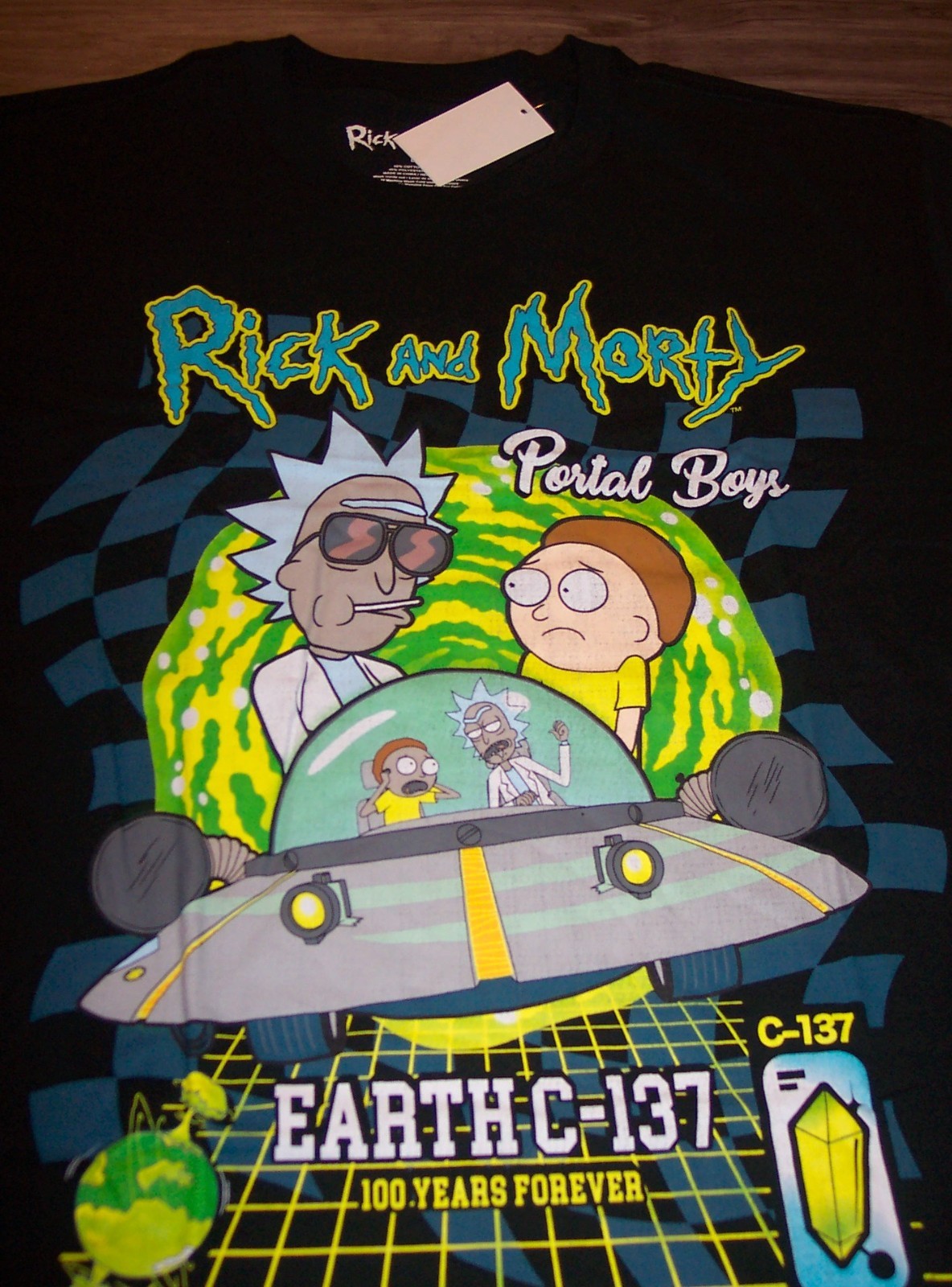 RICK & MORTY Portal Boys Cartoon Network Adult Swim T-Shirt MENS MEDIUM NEW