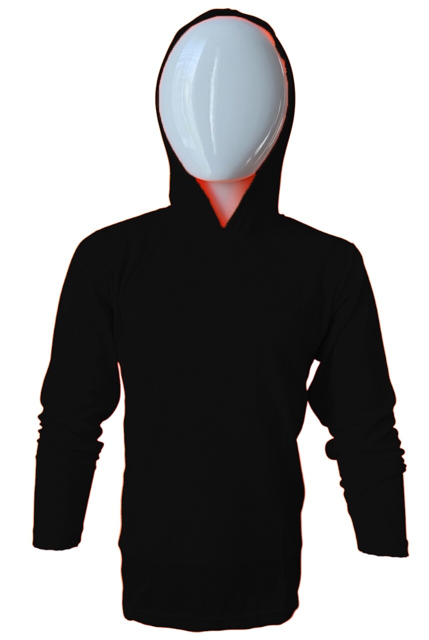 DRI-FIT Hoodie Long Sleeve T-Shirts, UPF 50+ Sun Protection Hooded BLACK