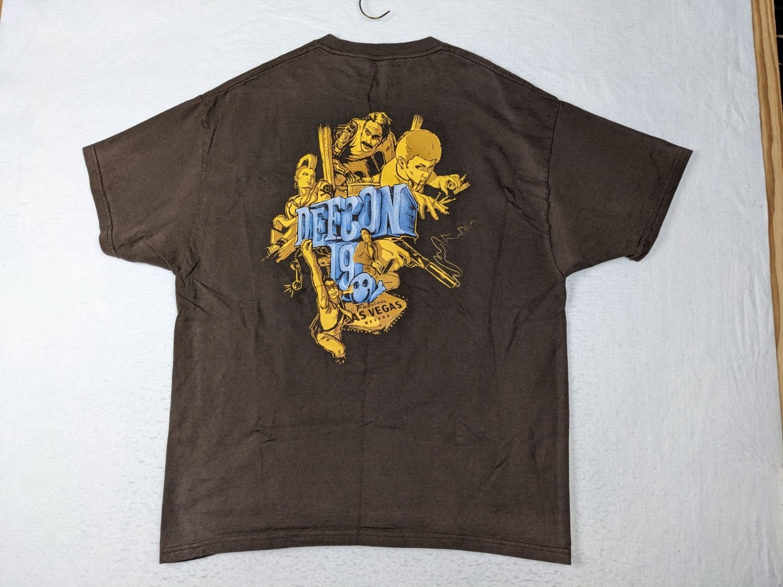 Defcon 19 Las Vegas T-Shirt XL 100% Cotton Graphics Brown