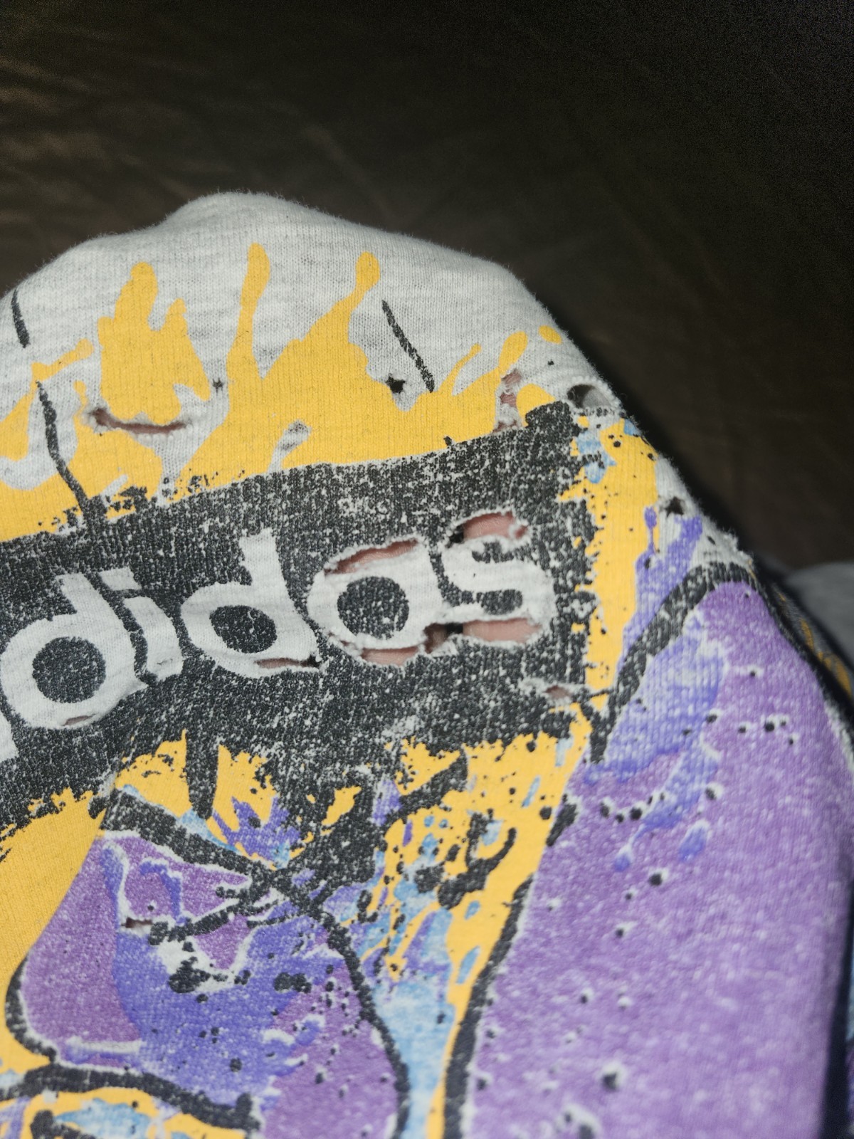 Vintage Thrashed Adidas T Shirt Y2k No Tags Size Xl? Many Holes