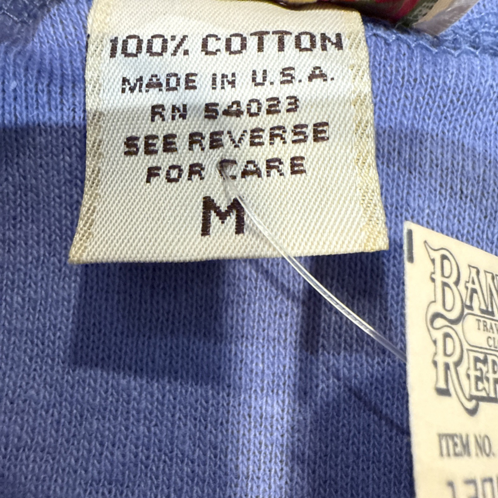 NEW RARE VINTAGE BANANA REPUBLIC HENLEY BUTTON LONG SLEEVE BLUE LAVENDER SZ M