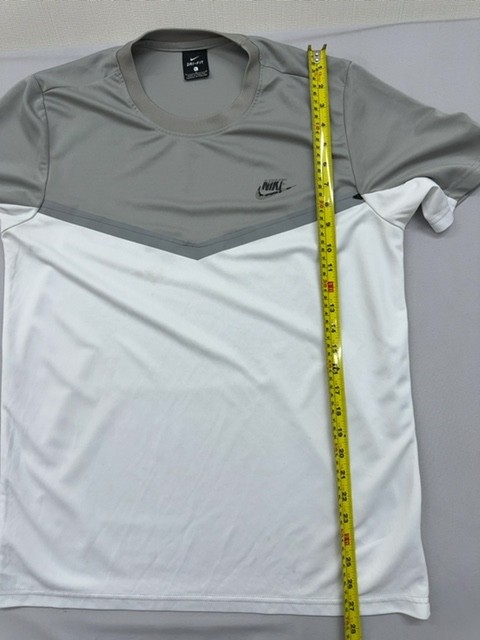 Nike T-Shirt Mens L Grey/White Dri-Fit Color Block