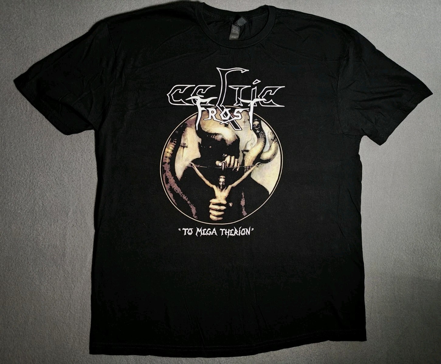 Celtic Frost To Mega Therion Shirt Sz L Black Metal Thrash Bathory
