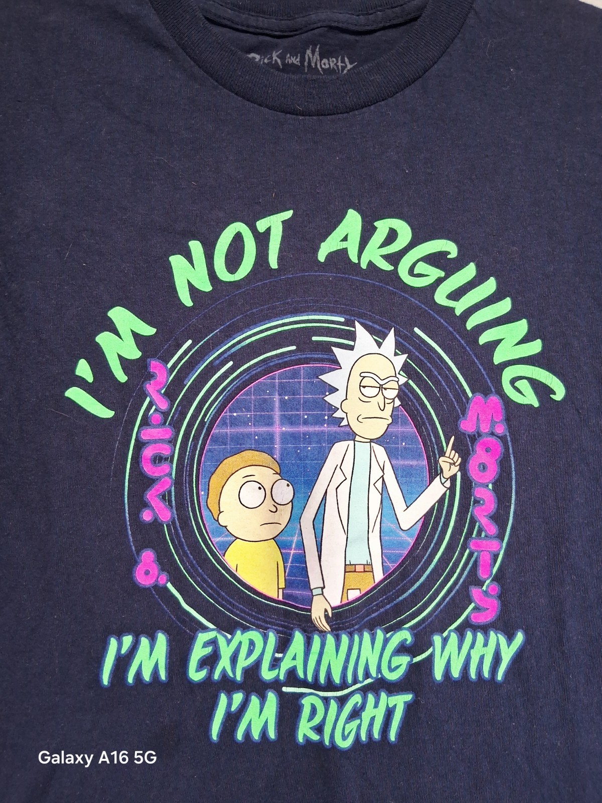 Rick & Morty Adult Swim I’m Not Arguing Black T-Shirt Size M I’m Not Arguing