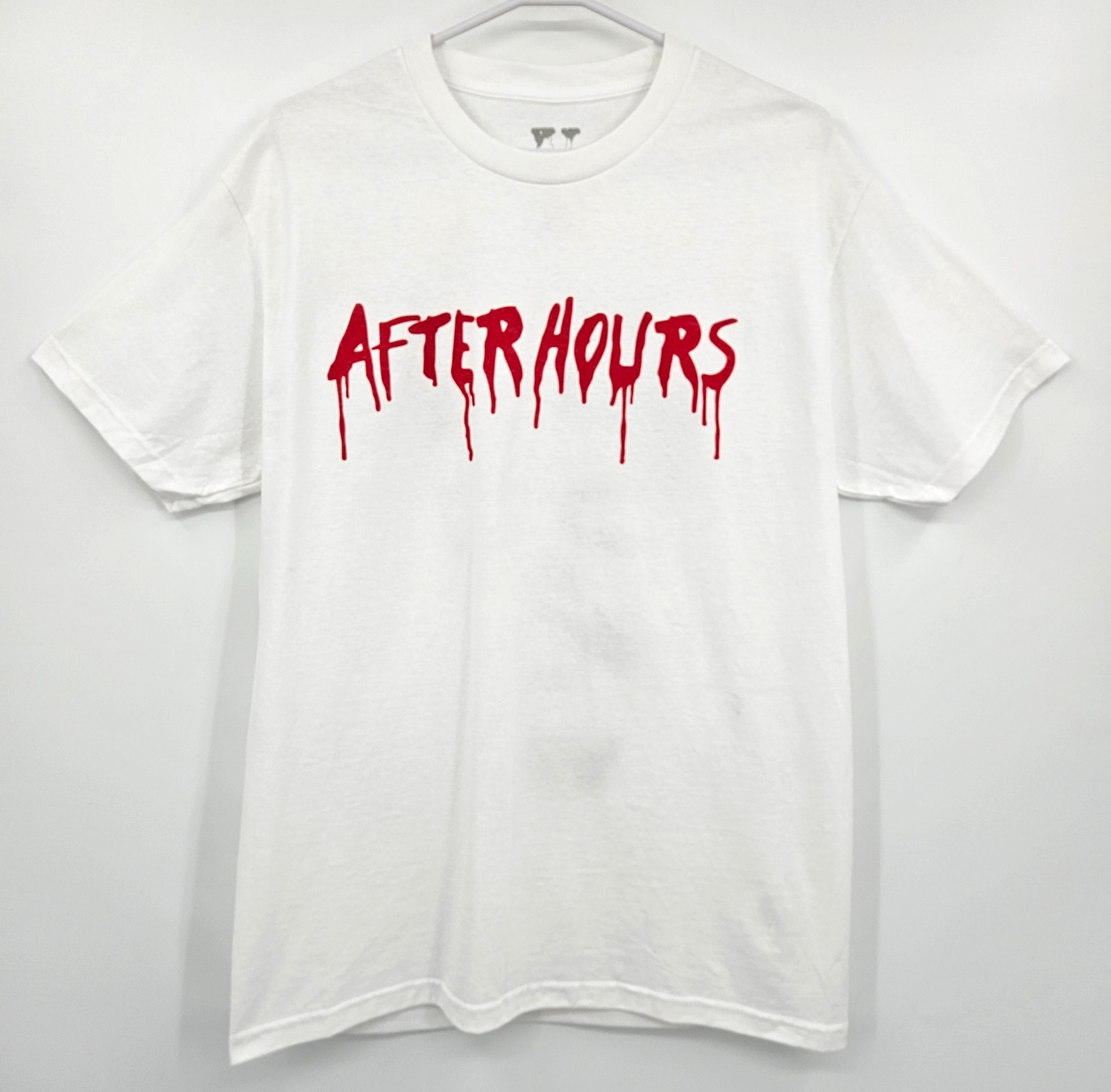 Official The Weeknd x Vlone After Hours Blood Drip T-Shirt White Tee Men’s Large