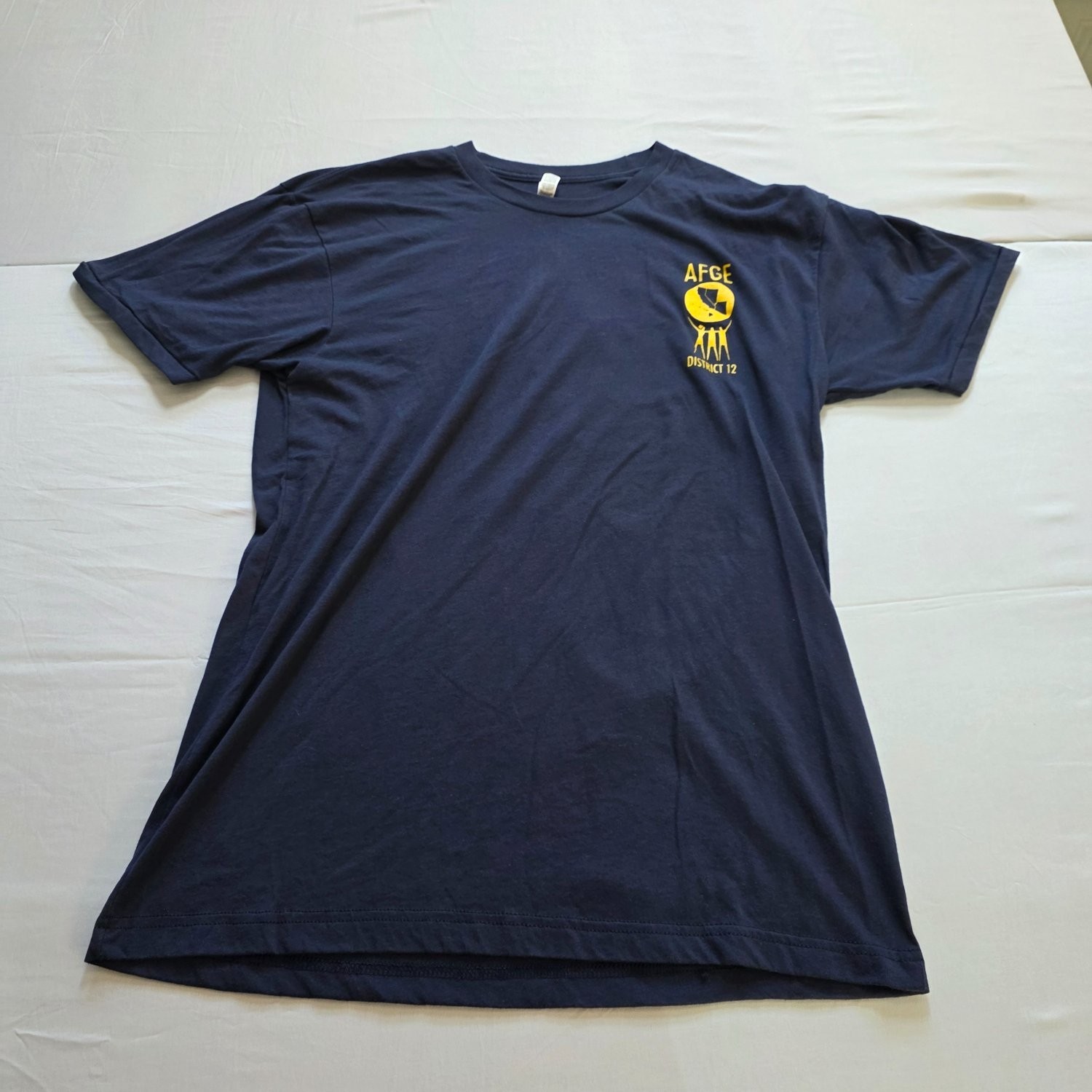 American Apparel AFGE District 12 Union T-Shirt Twelve Strong Navy Blue Large