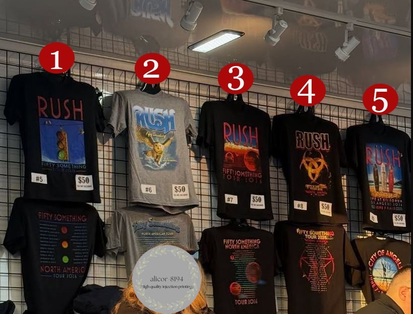 RUSH Band Fifty Something North American Tour 2026 T Shirt Reprint