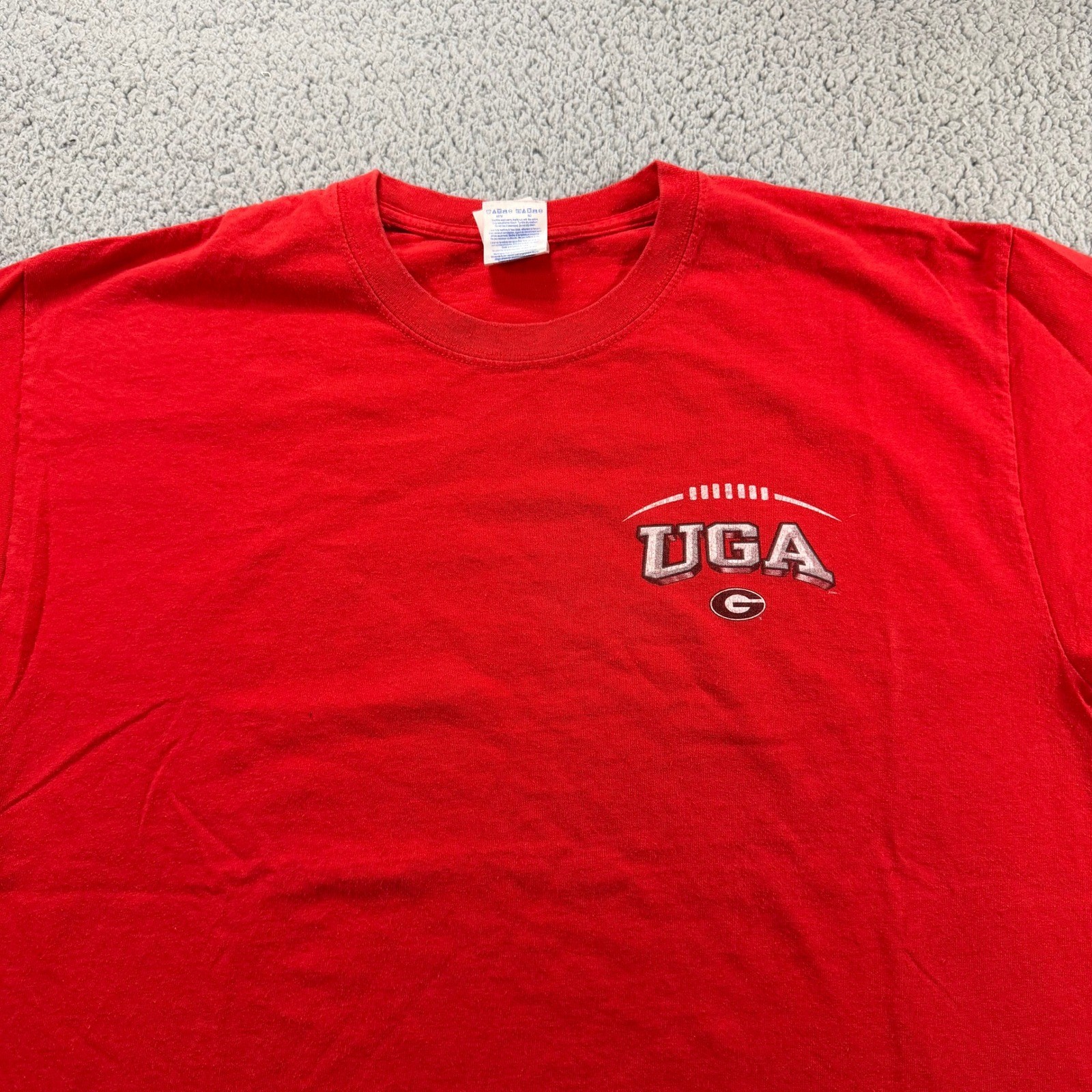 Gildan Georgia Bulldogs UGA T-Shirt Mens Large Red Anybody Anywhere Anytime Tee