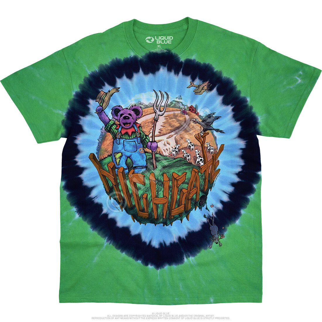 GRATEFUL DEAD-HIGHGATE-VT-BEARS-2 Side-TIE DYE T-SHIRT S-M-L-XL-XXL Garcia,Wier