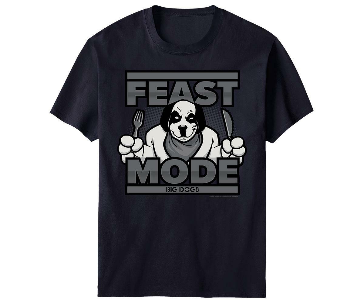 Feast Mode Big Dogs Tee Shirt Large XLarge 4X 5X Navy Blue Thanksgiving New