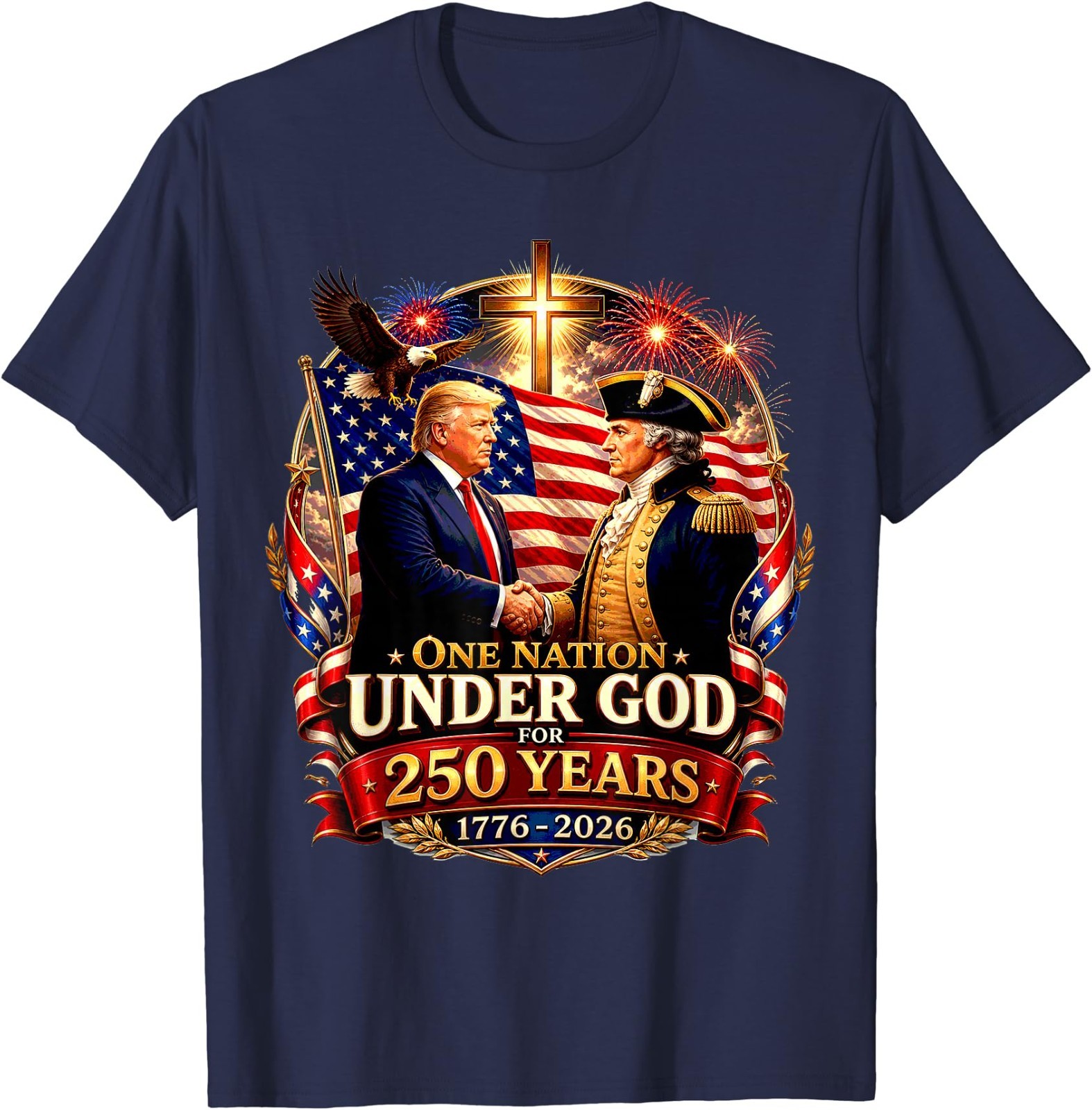 250 Years America Anniversary 250th Trump Washington T-Shirt