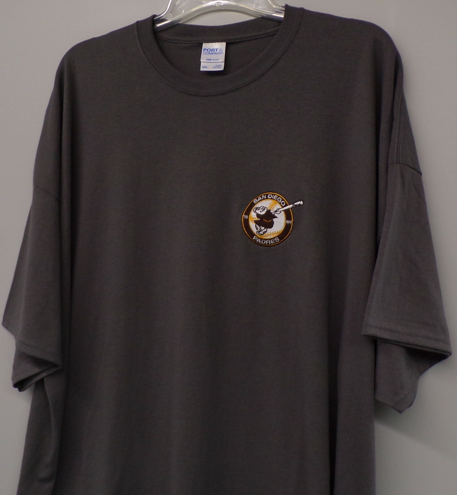 San Diego Padres 1969-1984 Swinging Friar Embroidered T-Shirt S-6X, LT-4XLT New
