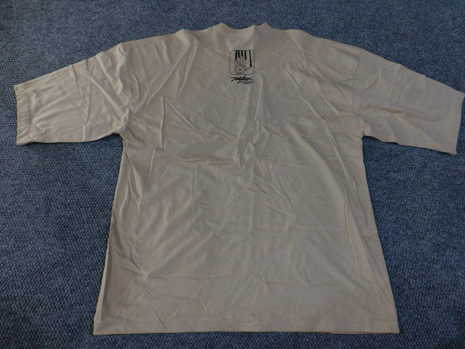 Miskeen t shirt mens XL beige graphic streetwear hiphop vintage baggy