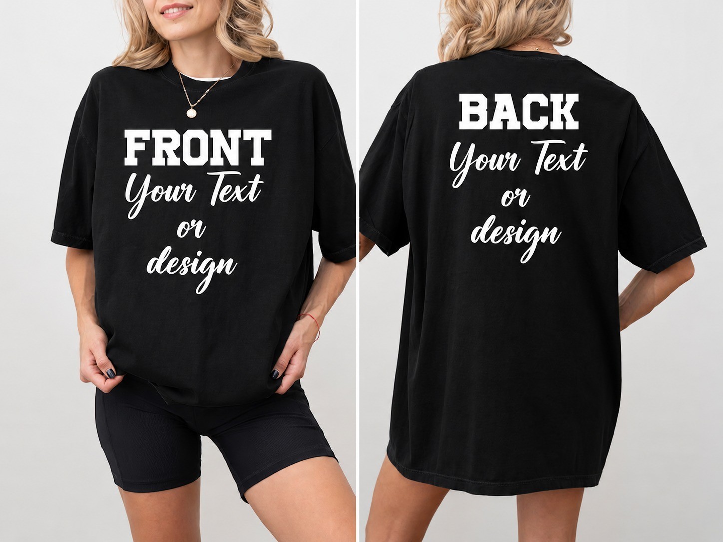 Personalized Front And Back Shirt, Customized Inspired Text Tee