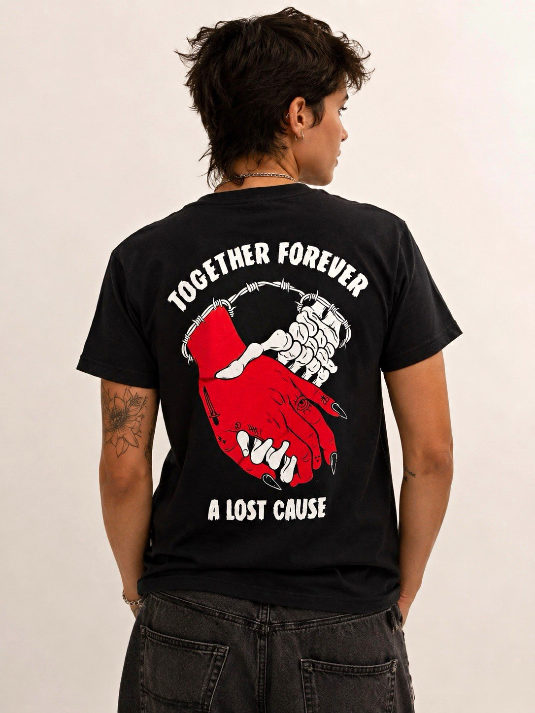 A Lost Cause Men’s Graphic Print T-Shirt Black Crew Neck Short Sleeve Size S