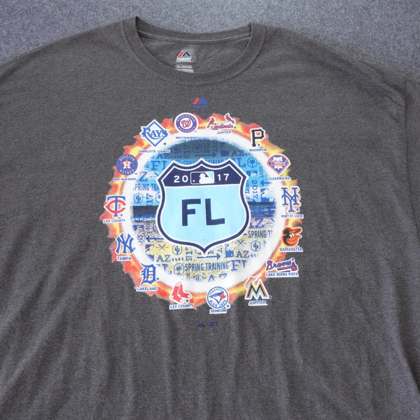 Majestic MLB 2017 Spring Training Florida T-Shirt 3XL Charcoal Heather