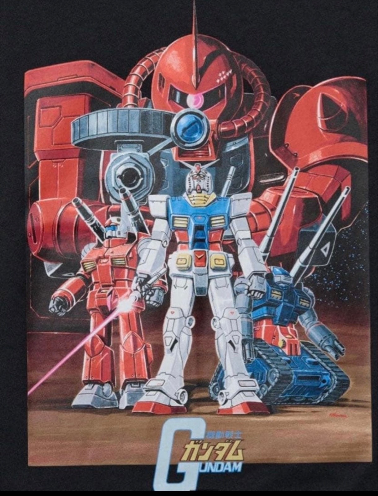 Mobile Suit Gundam 45th Anniversary Uniqlo UT T-Shirt 3XL Anime Manga Black NEW