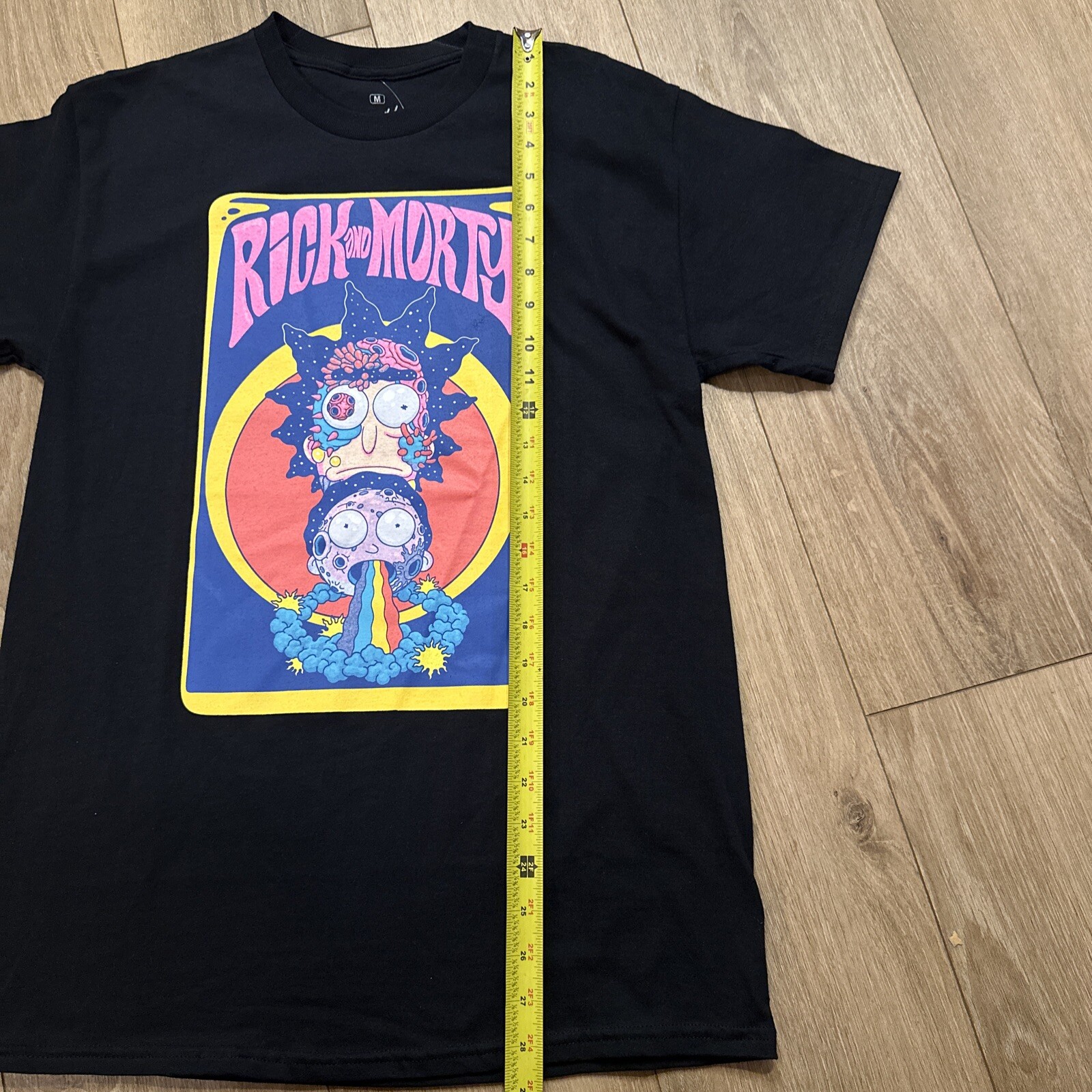 Official Rick And Morty Adult Swim Men’s Black Shirt Psychedelic Graphic Medium