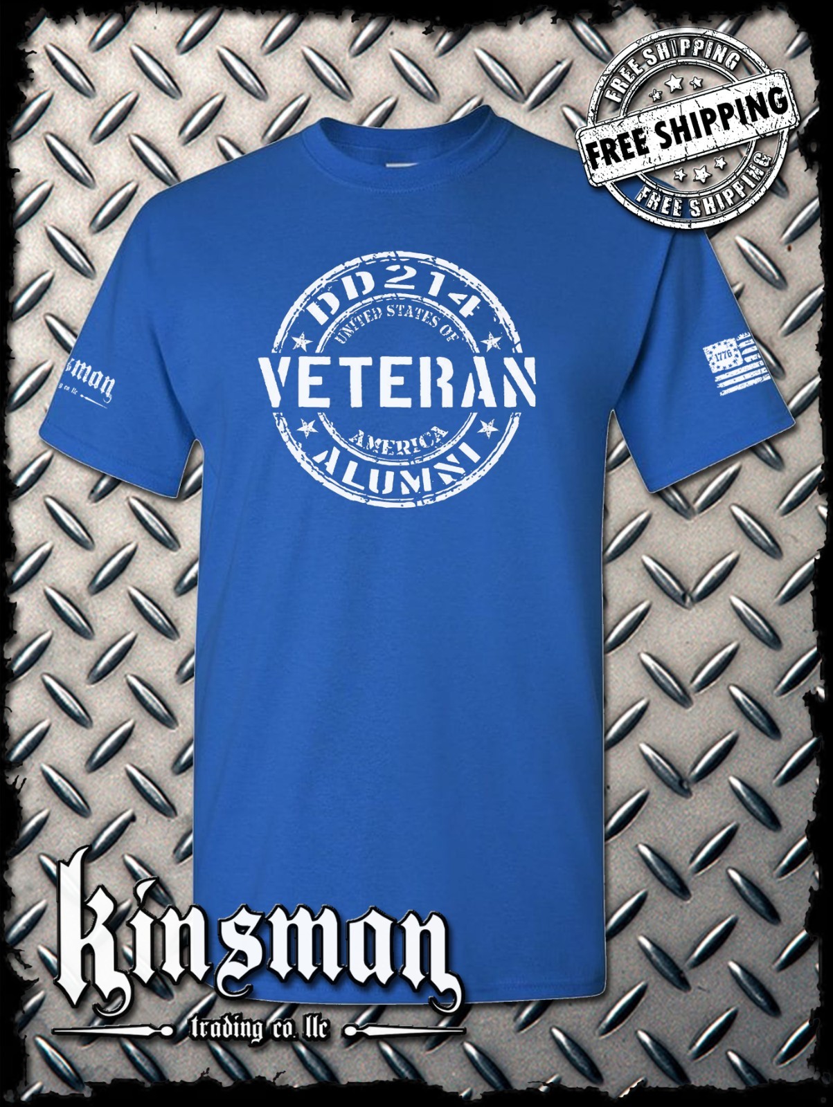 DD214 Alumni Veteran USA Flag Military T-Shirt Army Marines Navy Air Force