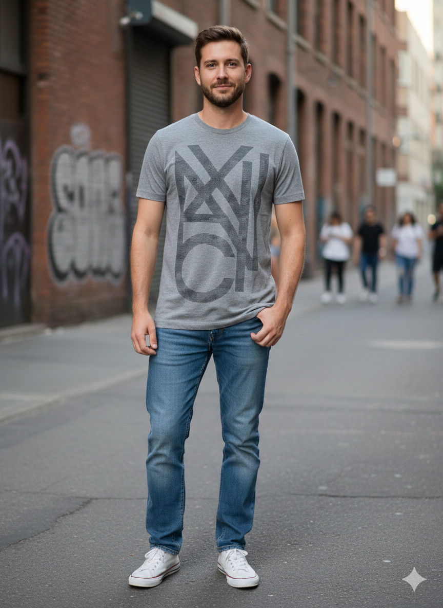 ARMANI EXCHANGE Heather Grey AX-10 Short Sleeve Slim Fit Designer T-shirt NWT