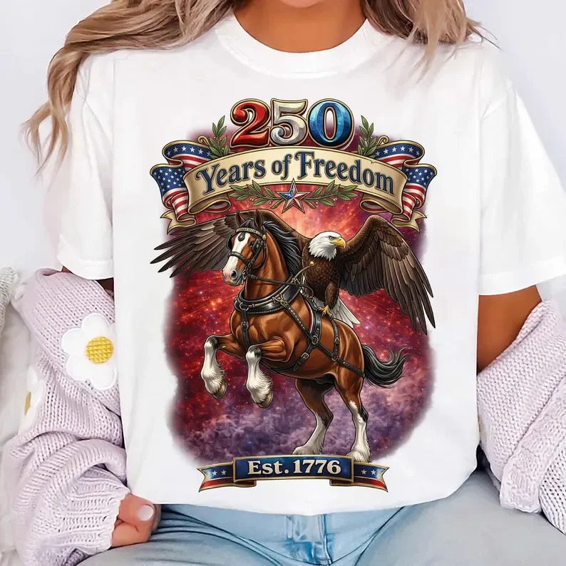 250 Years Freedom Shirt, Patriotic Eagle Shirt, Western Horse Tee, 1776 2026 shi