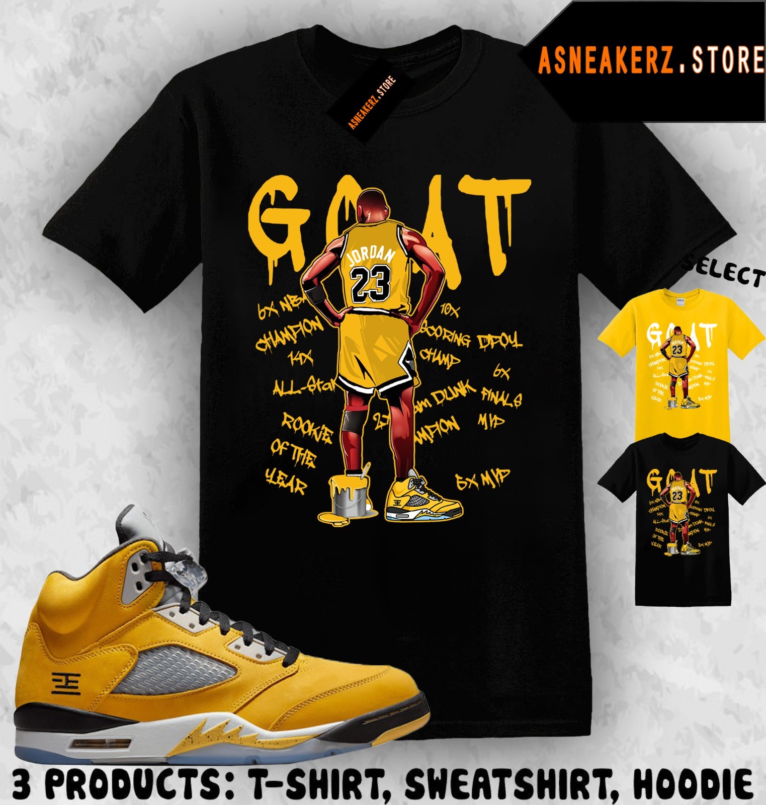 Tee Shirt Matching AJ 5 Tokyo 23 T23 2025 To Match Sneaker MJ Goat T-Shirt
