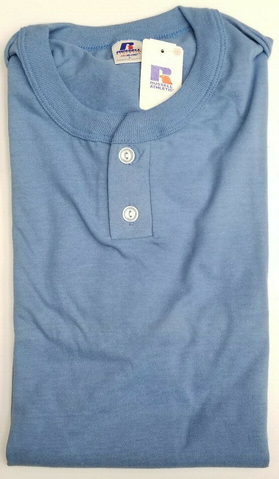 Vintage Russell Athletic Blank 2 Button Henley T-shirt Mens – Irregular