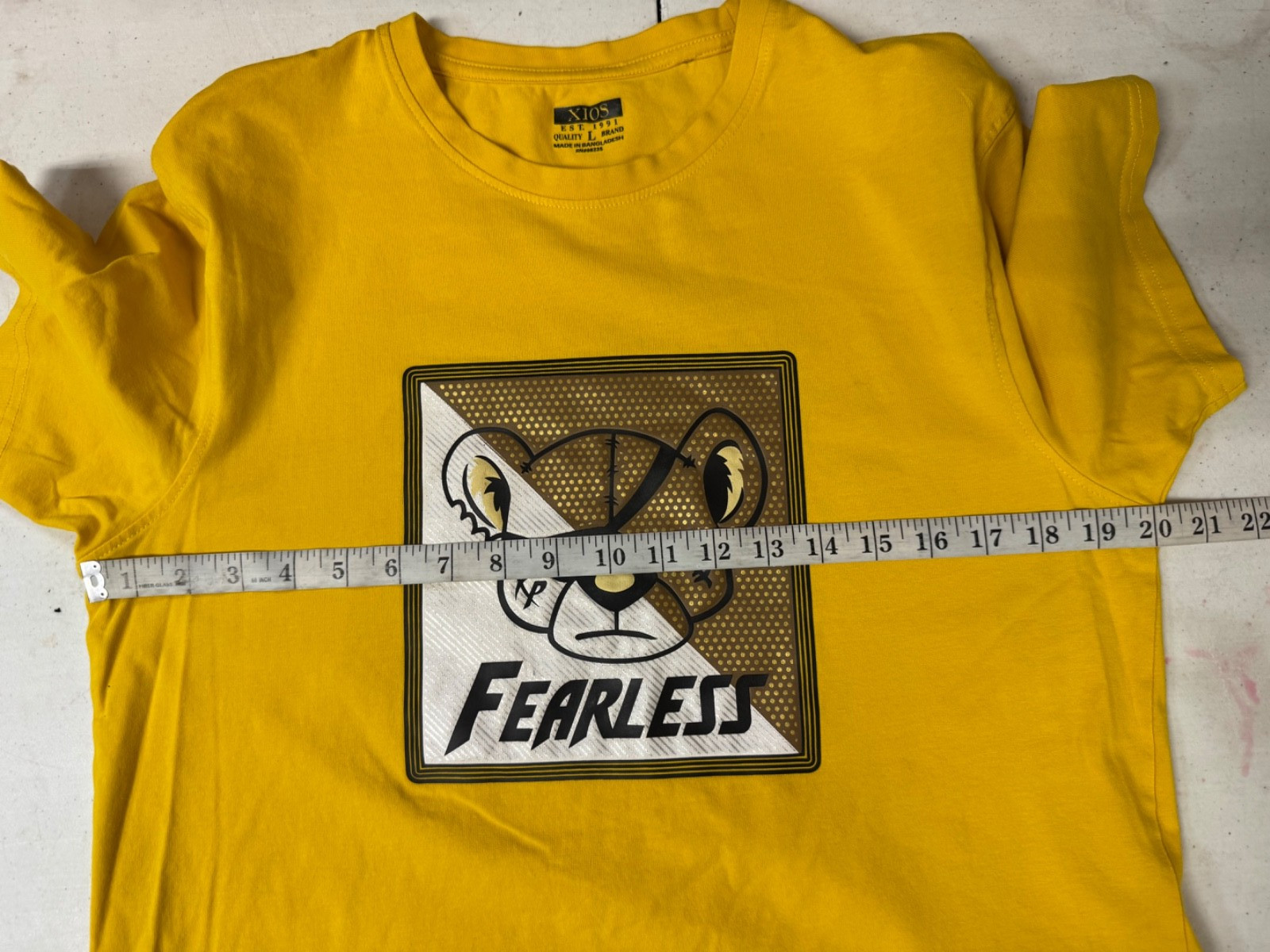 International Male Summer Men’s Yellow Fearless Bear Crew-neck T-shirt size L