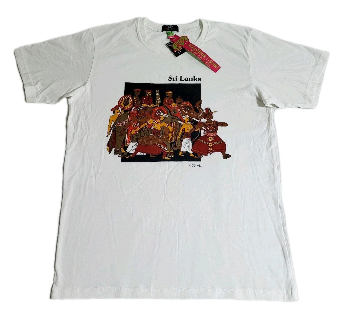 Luv SL by Odel Perahera White Graphic Print Souvenir T-shirt Sri Lanka Size M