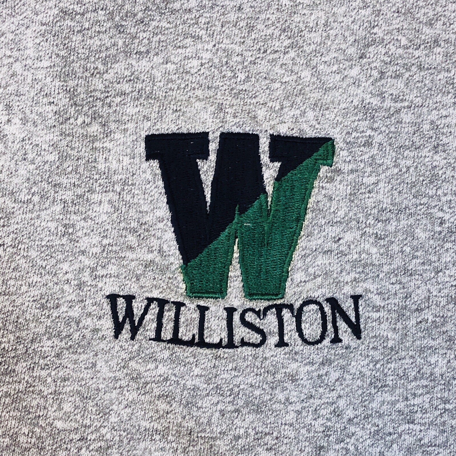 Vintage Williston School Cotton Exchange Embroidered Gray T-Shirt Size XL USA