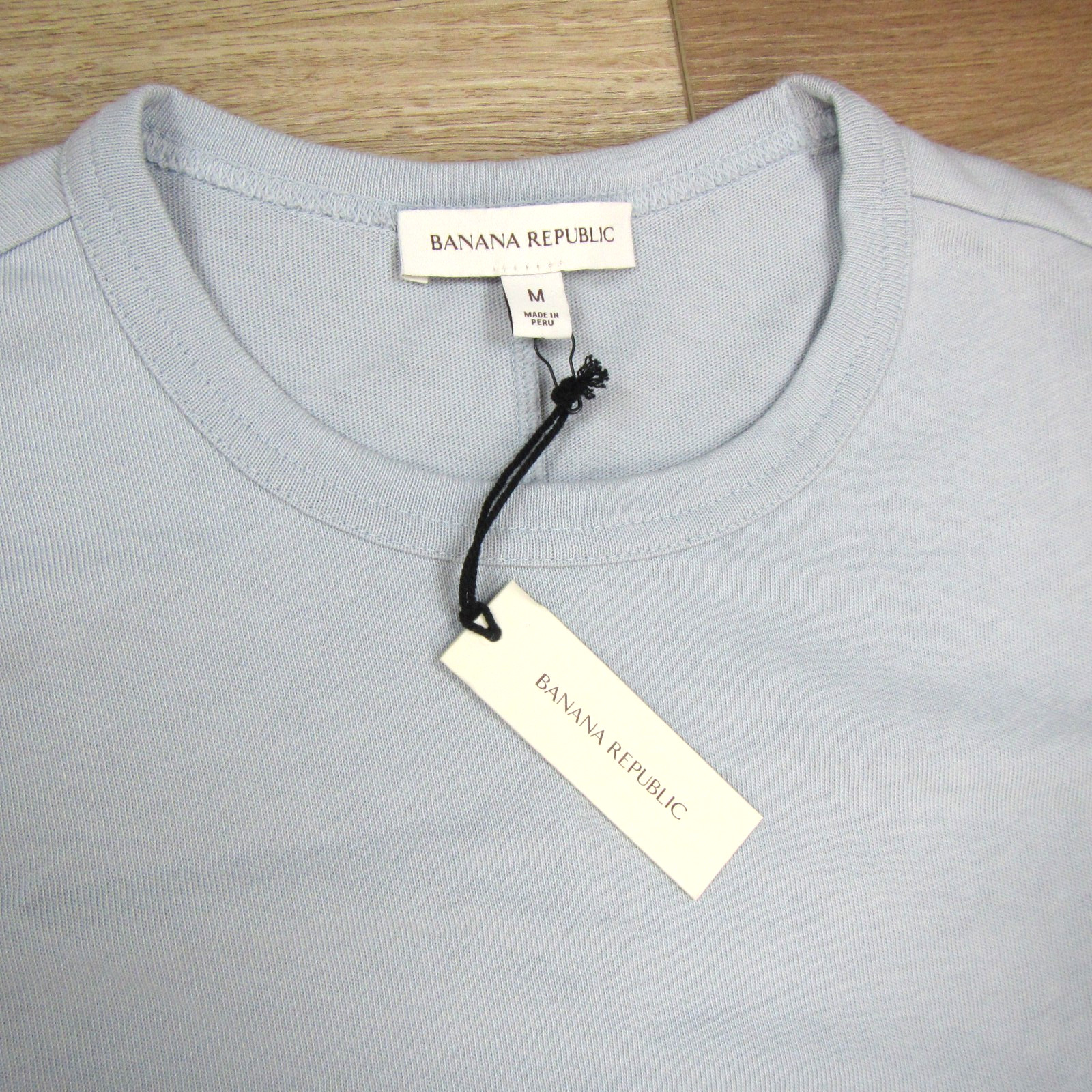 NEW 2026 BANANA REPUBLIC MENS COTTON JERSEY LONG SLEEVE TEE SHIRT MEDIUM M BLUE
