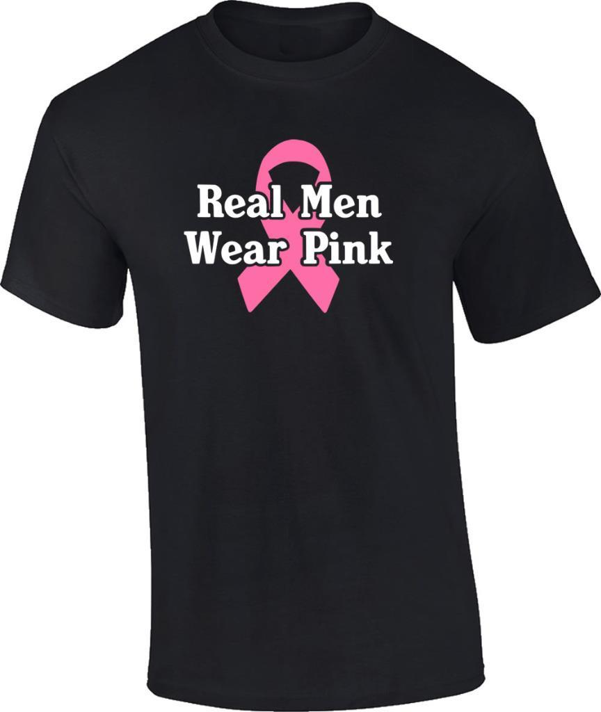 Breast Cancer Awareness Real Men Wear Pink Ribbon T-Shirt