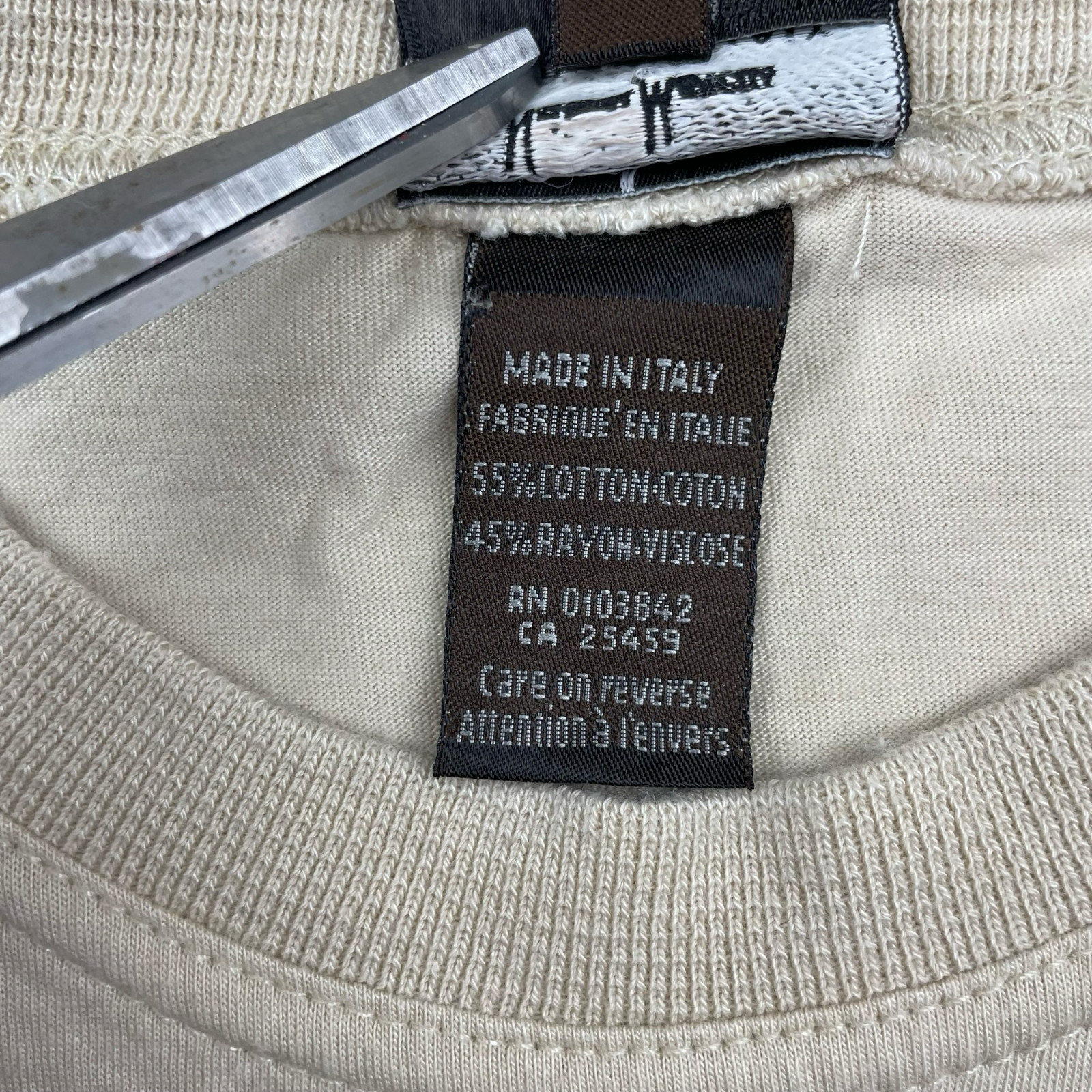Neiman Marcus Men’s Cotton/Rayon Crewneck S/S T-Shirt Beige • Italy • Large