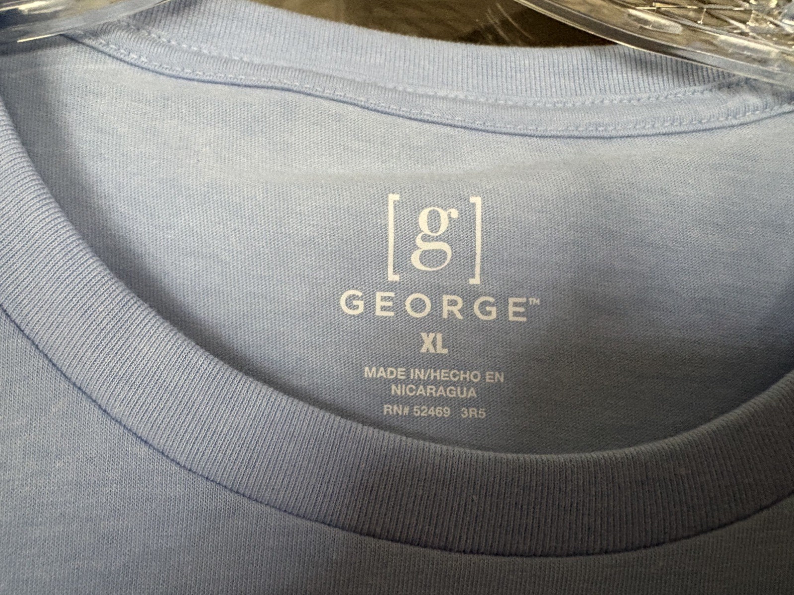 George Men’s Short Sleeve Crew Blooming Blue Heather Tee Shirt