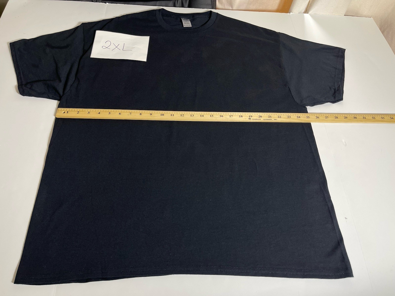 Gildan Men’s T-Shirt Heavy Cotton Short Sleeve Plain Blank Black Tee Sz 2XL New