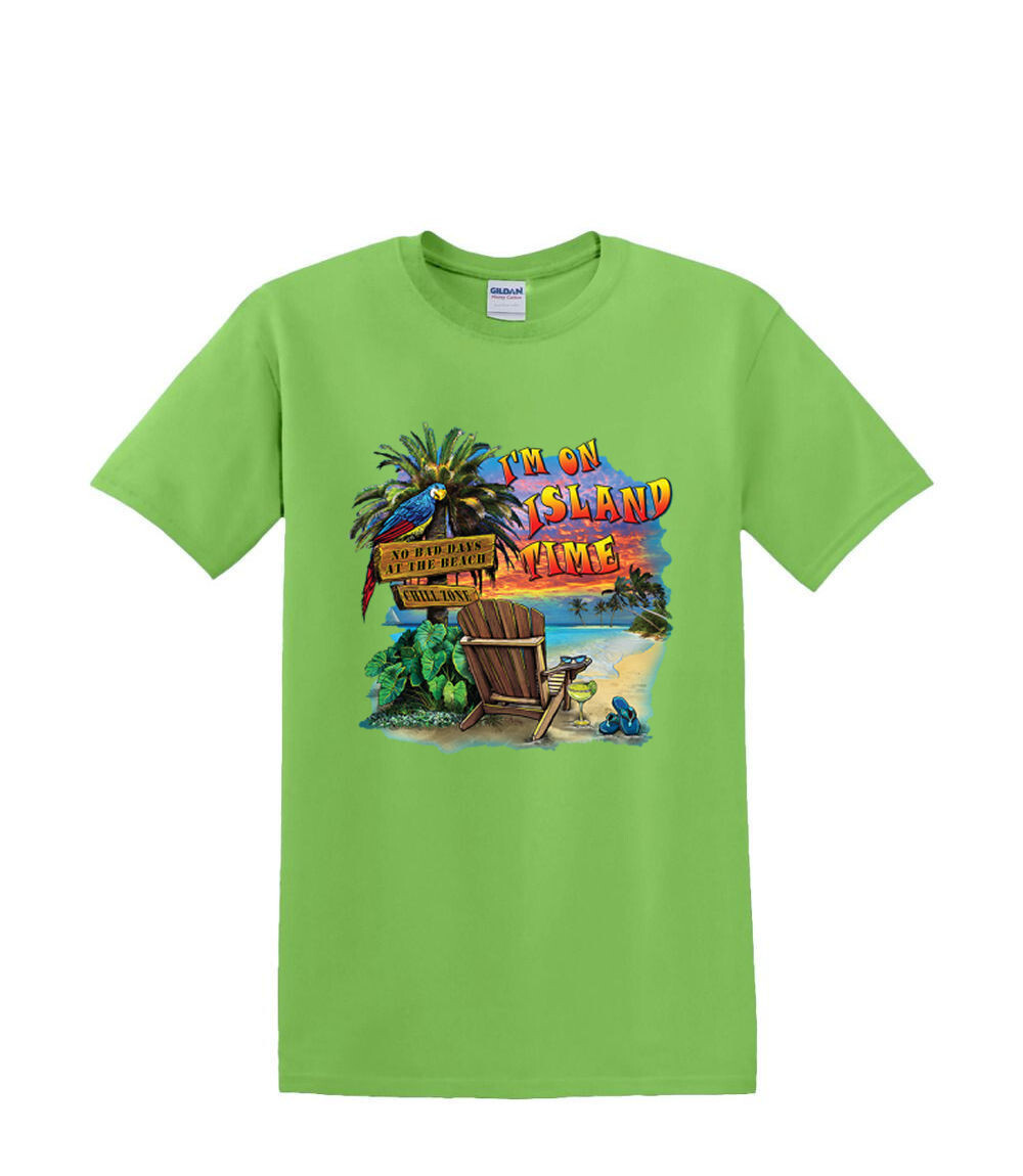 T-Shirt S to 2XL 3XL – ISLAND TIME relax resort neon fun adult