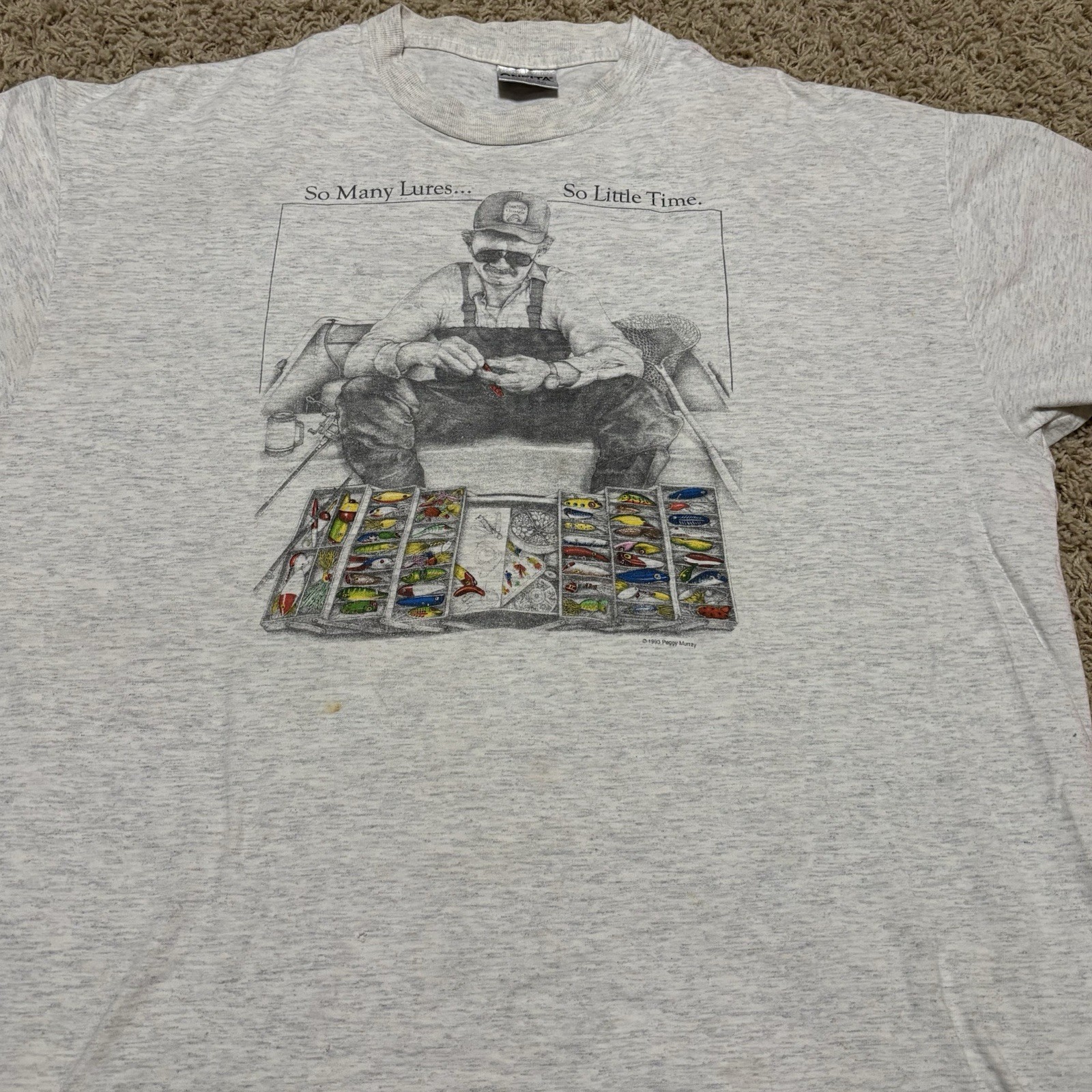 So Many Lures So Little Time Oneita Graphic T Shirt Men’s Size XXL Made In USA
