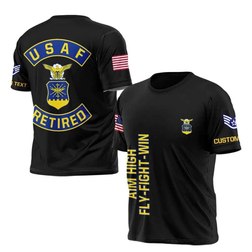 Customized US Air Force Retired Military All Over Printed 3D shirt S-5XL